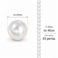 Perlas Redonda de Agua Dulce 8–9 mm | Hilo 40cm