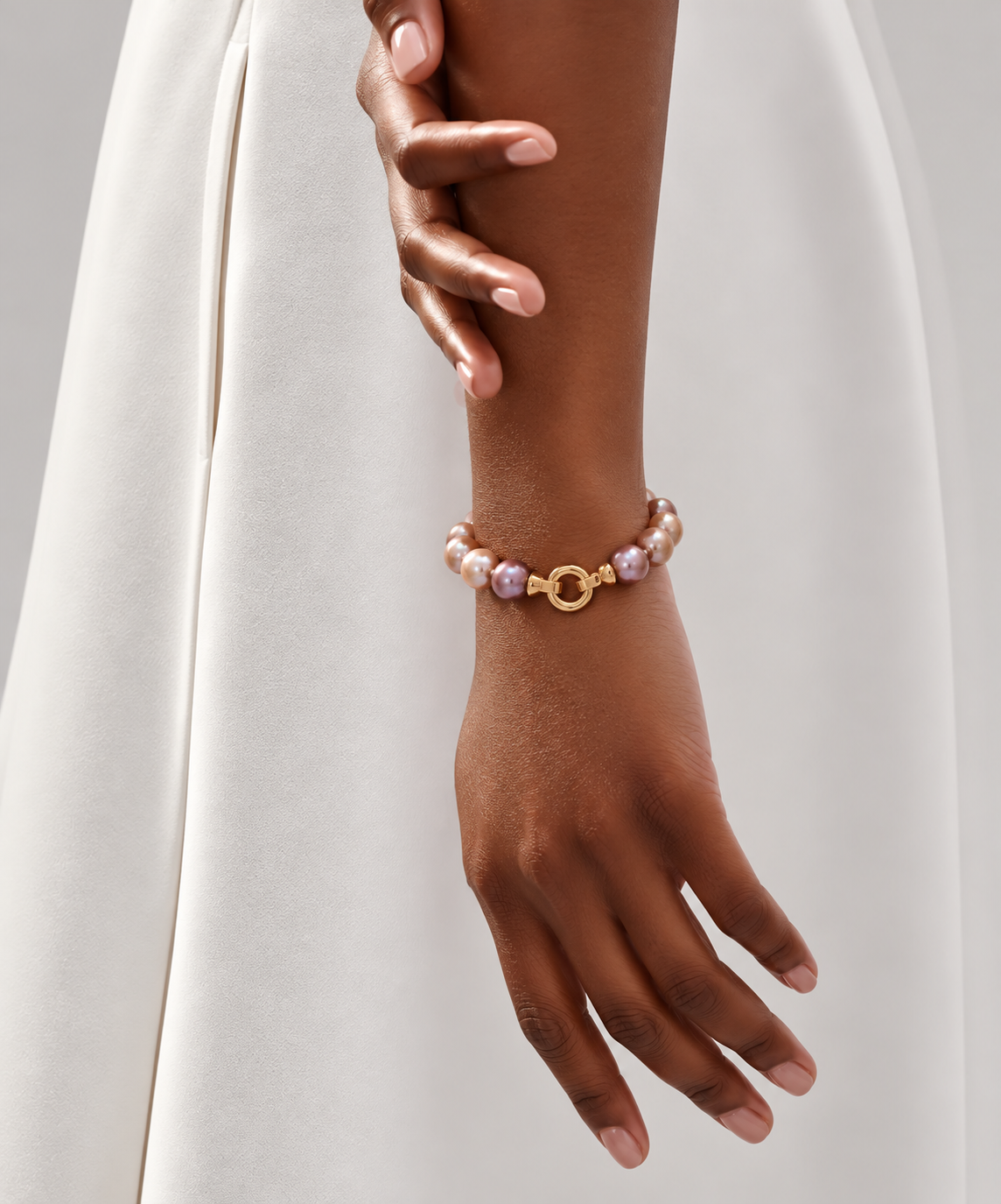 Pulsera Perla Rosada 12 mm