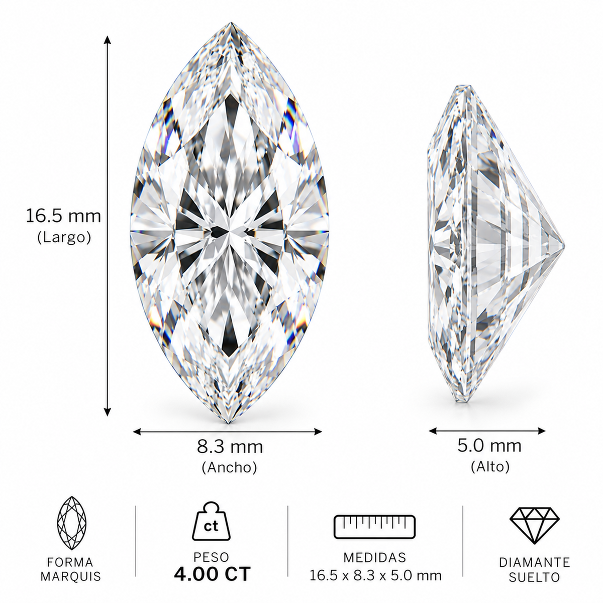 Diamante de Laboratorio Talla Fantasía - 4ct