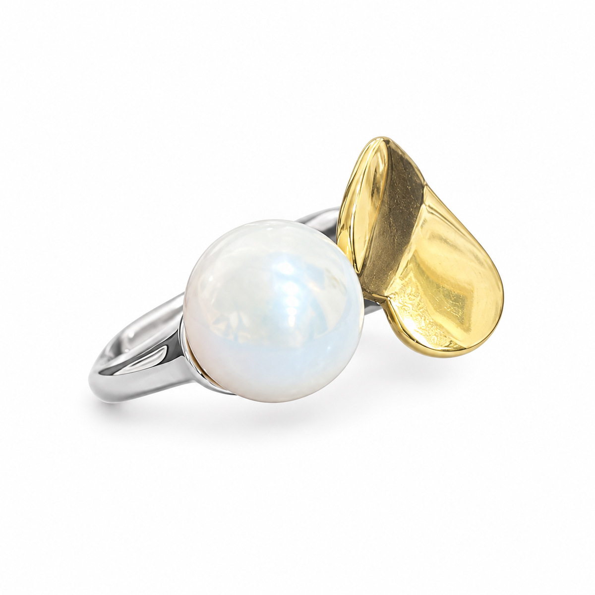 Anillo Hoja y Perla