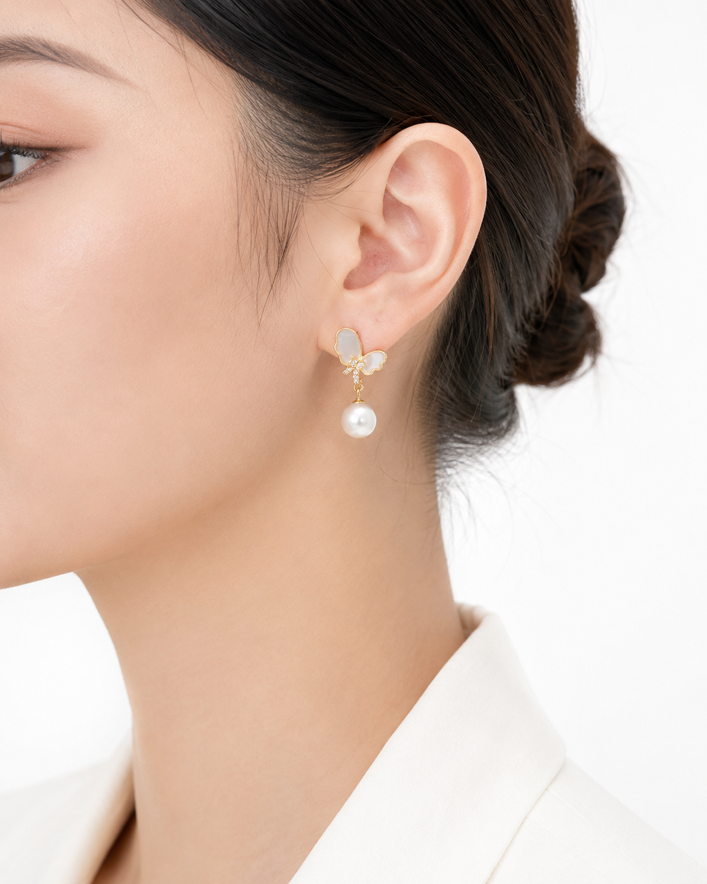 Pendientes Perla Mariposa