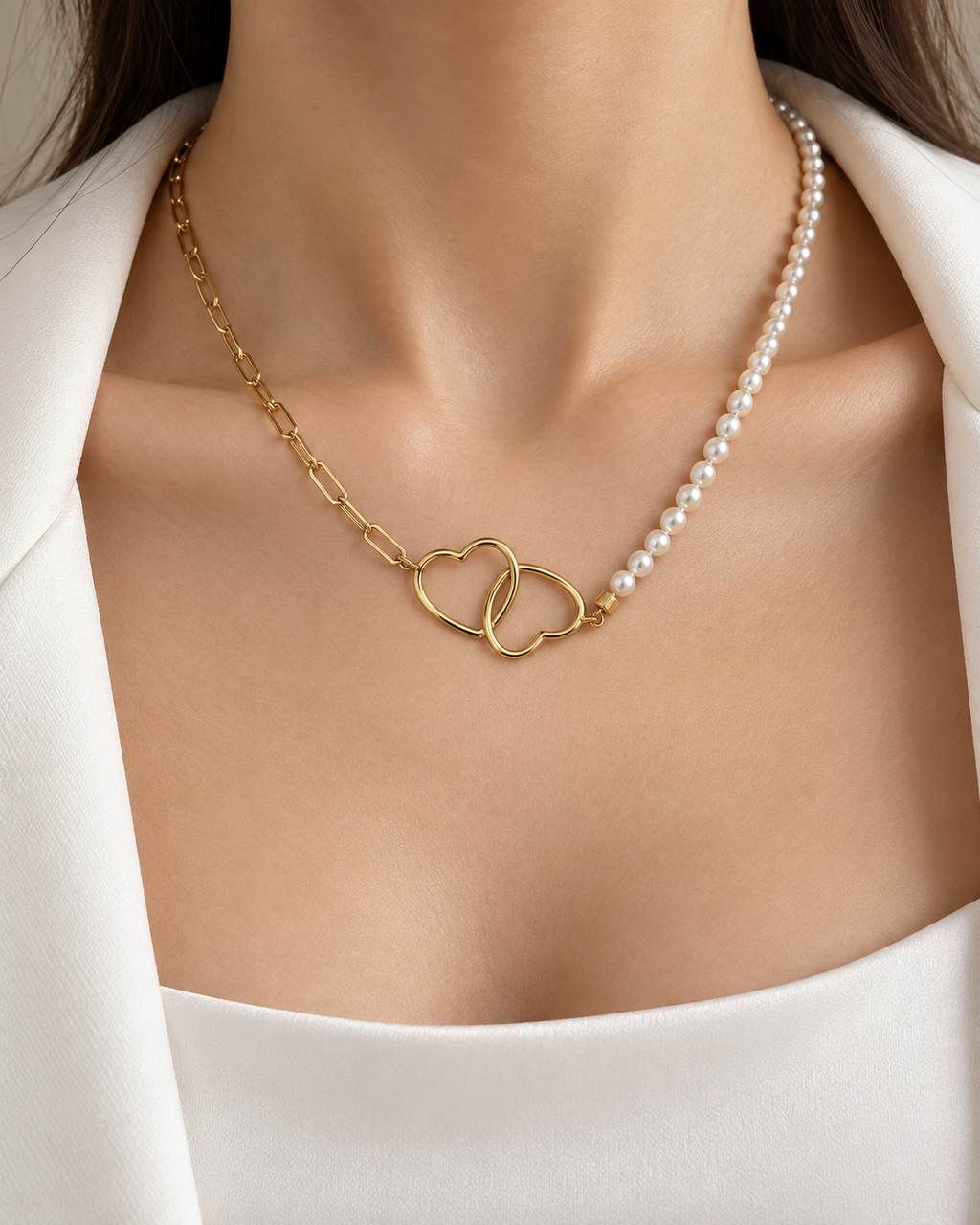 Collar Corazones Entrelazados