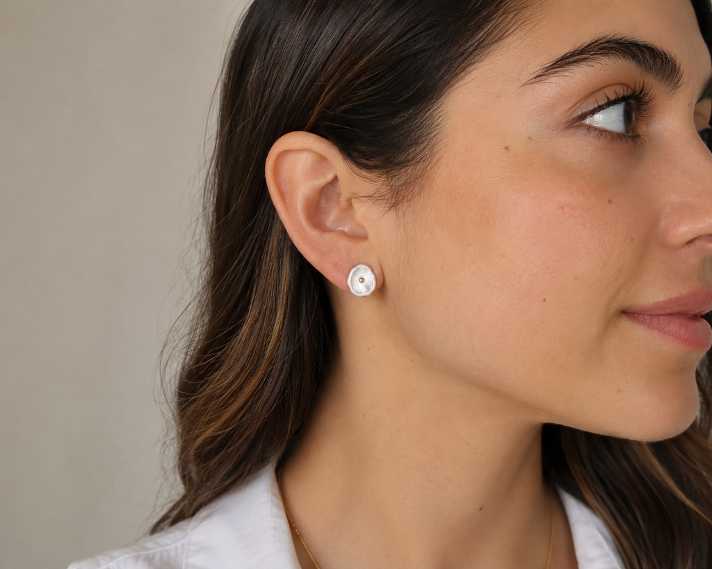 Pendientes Keishi Dorados 1cm