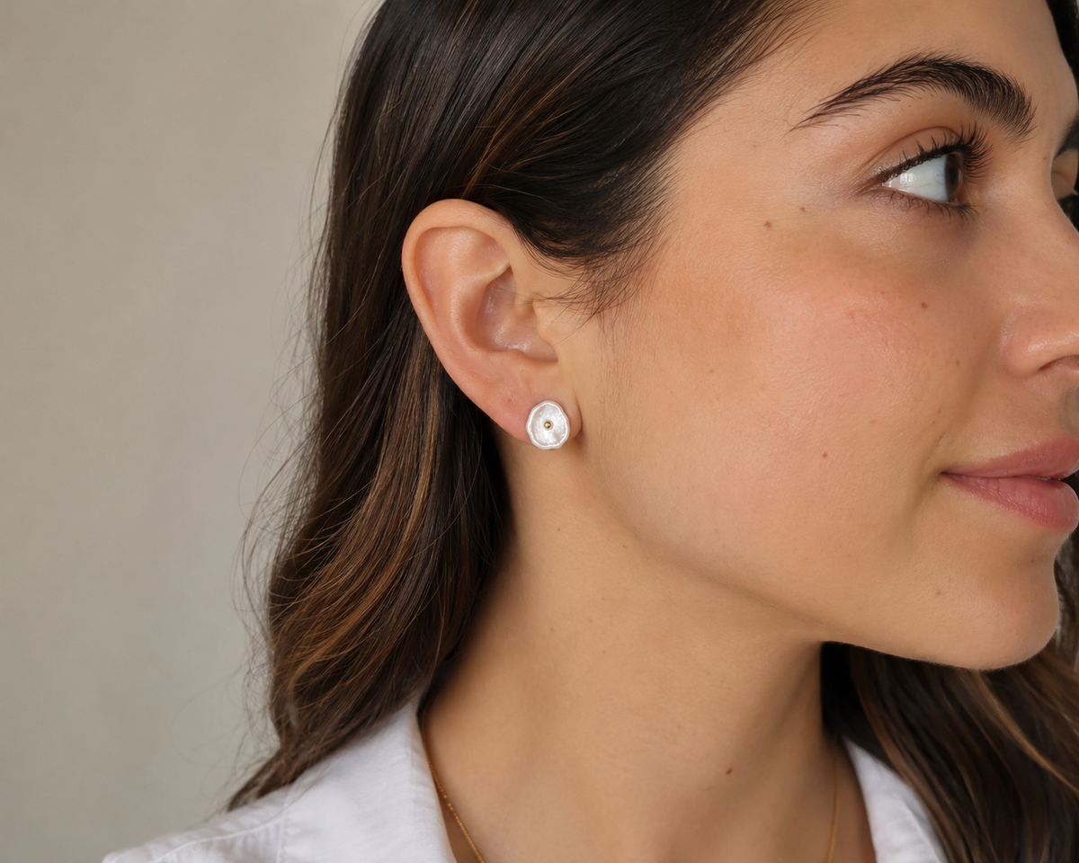 Pendientes Keishi Dorados 1cm