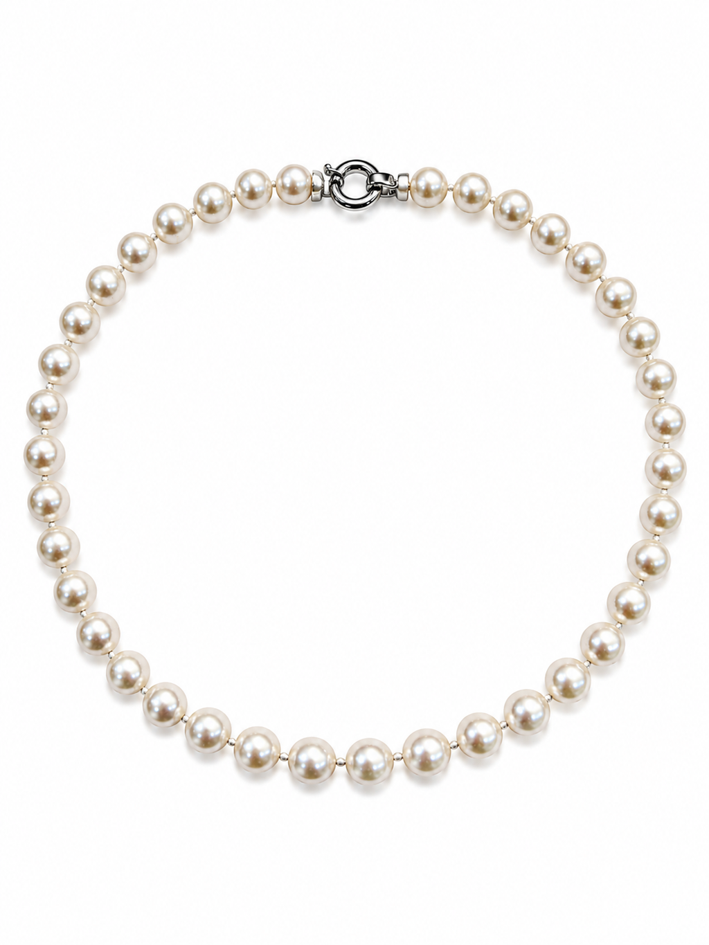 Collar Grillete de Perlas Redondas 11 a 12mm