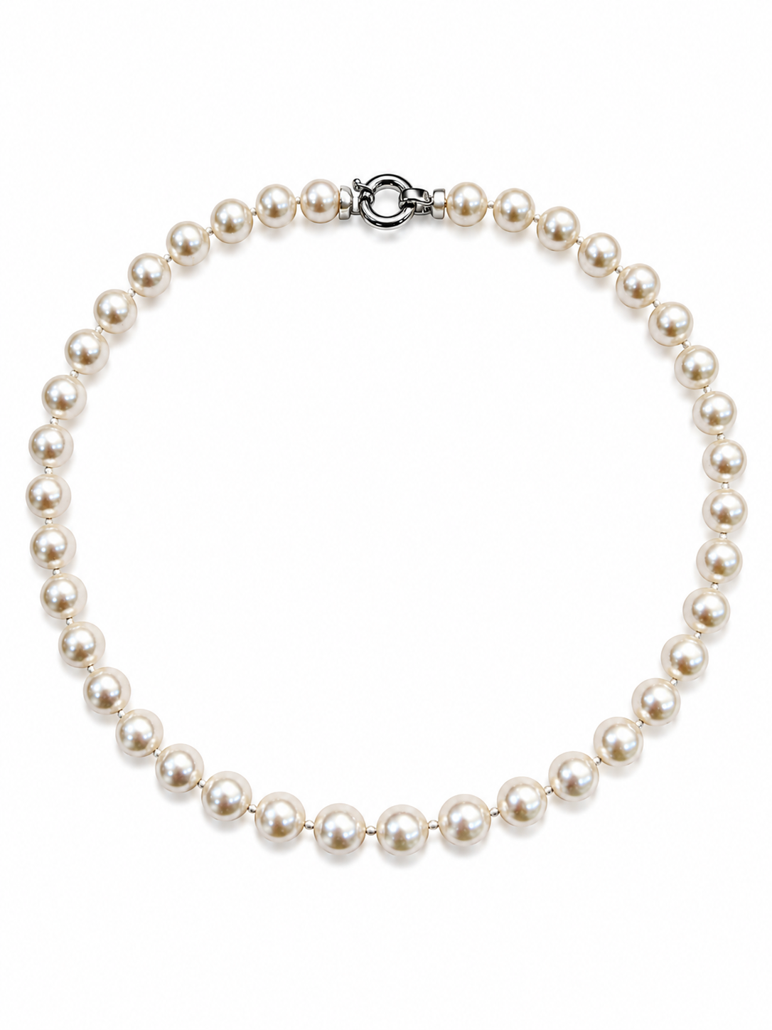 Collar Grillete Perla Redonda 14-15mm