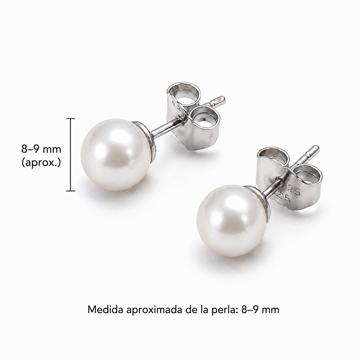 Pendiente Bianca de 8-9mm
