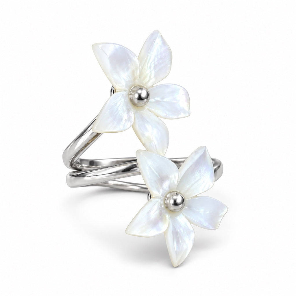 Anillo Doble Flor de Nácar