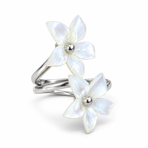 Anillo Doble Flor de Nácar
