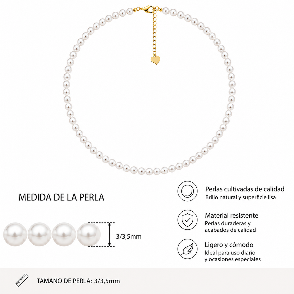 Collar Perla 3 a 3,5 mm