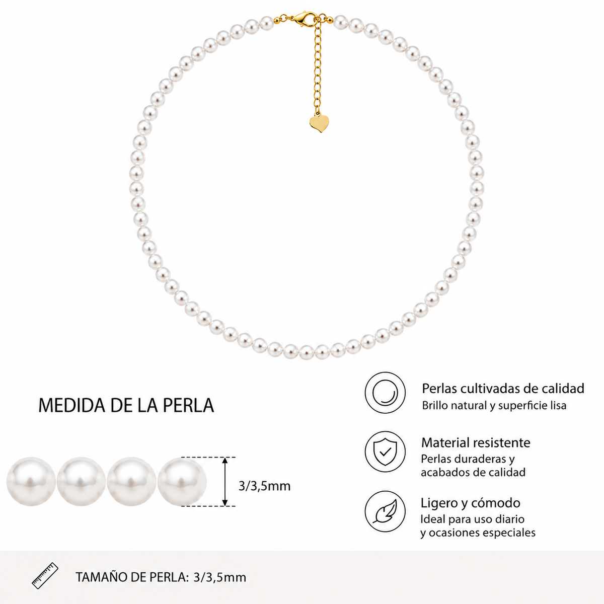 Collar Perla 3 a 3,5 mm