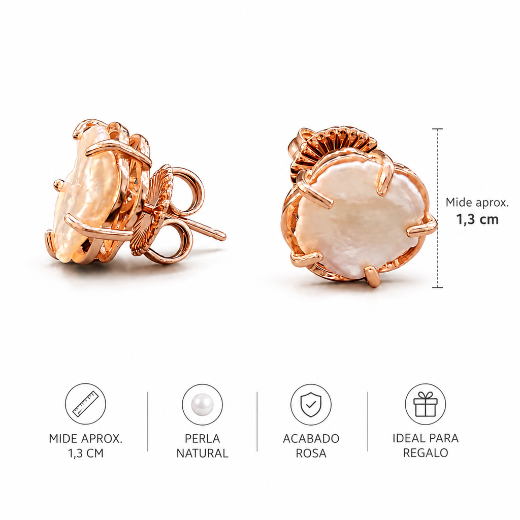 Pendientes Rosé Barrocos 1.3cm