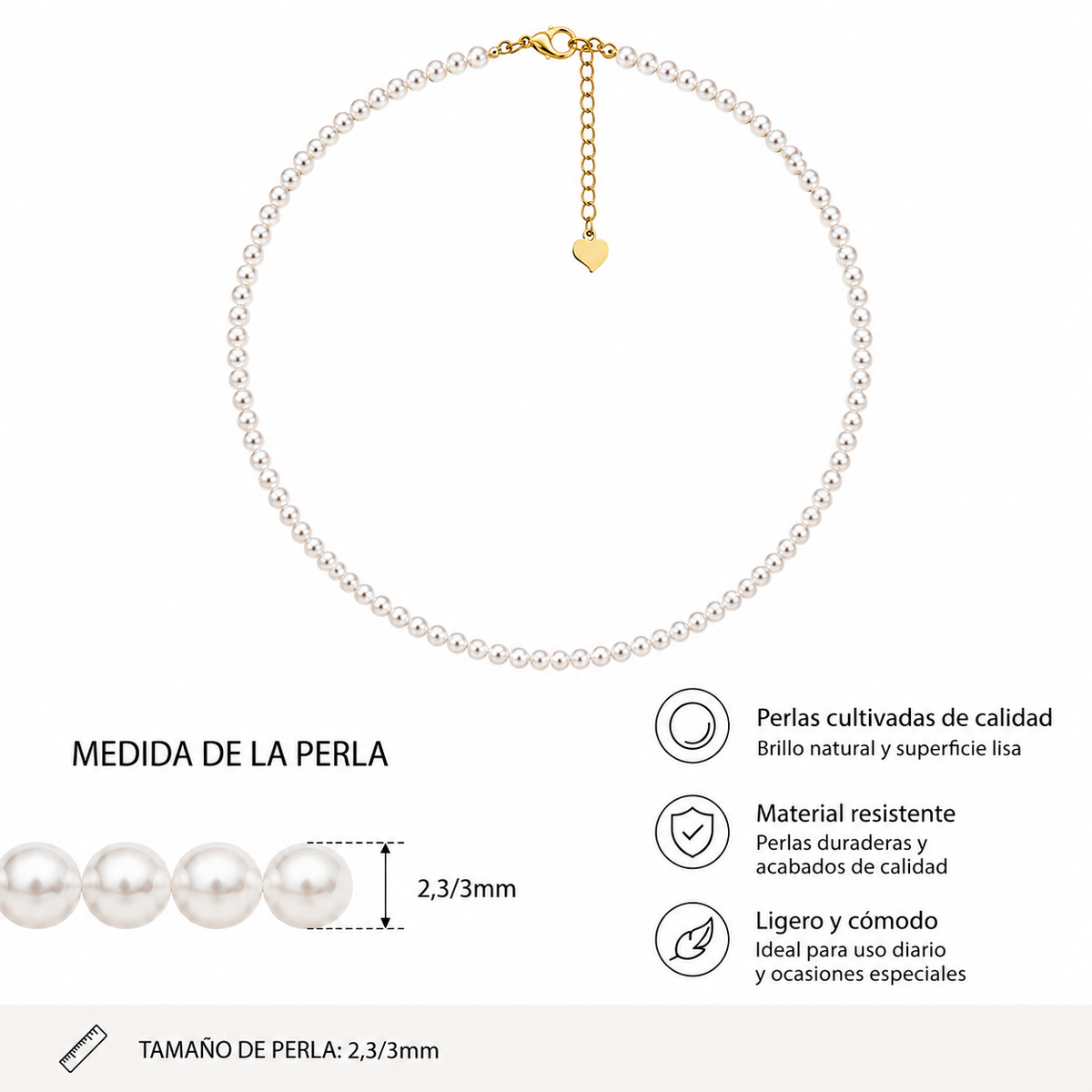 Collar Perla 2,5 a 3mm