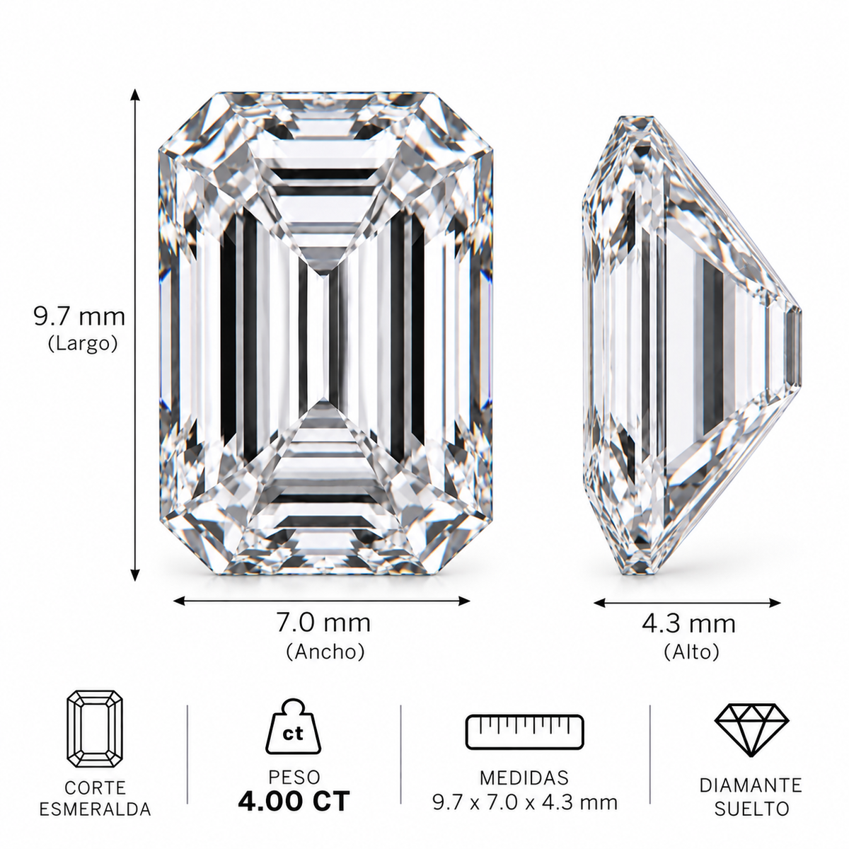 Diamante de Laboratorio Talla Fantasía - 4ct
