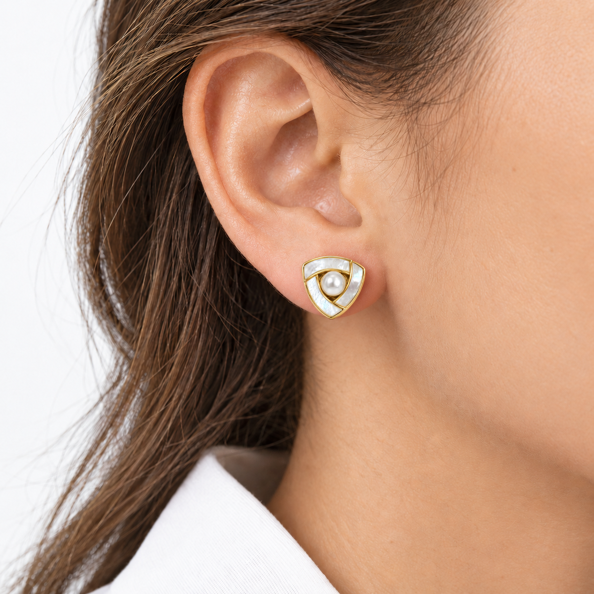 Pendientes Triángulo Nácar
