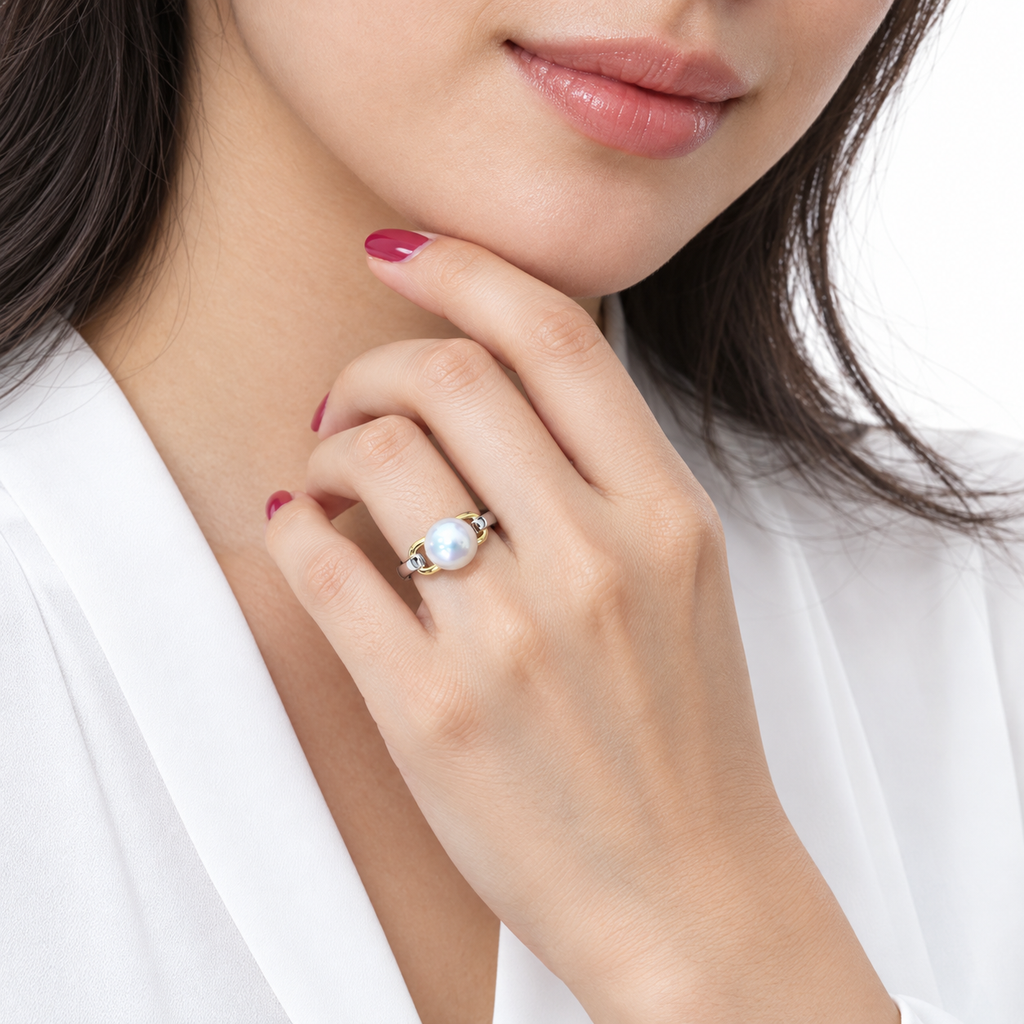 Anillo Eslabón y Perla