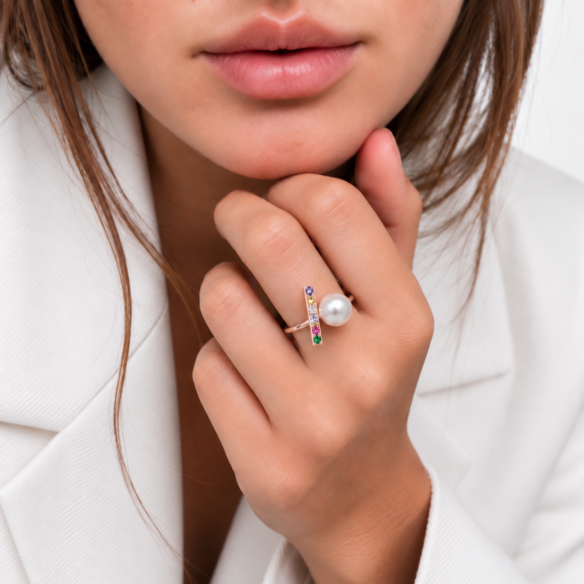Anillo Rosa de Circonitas