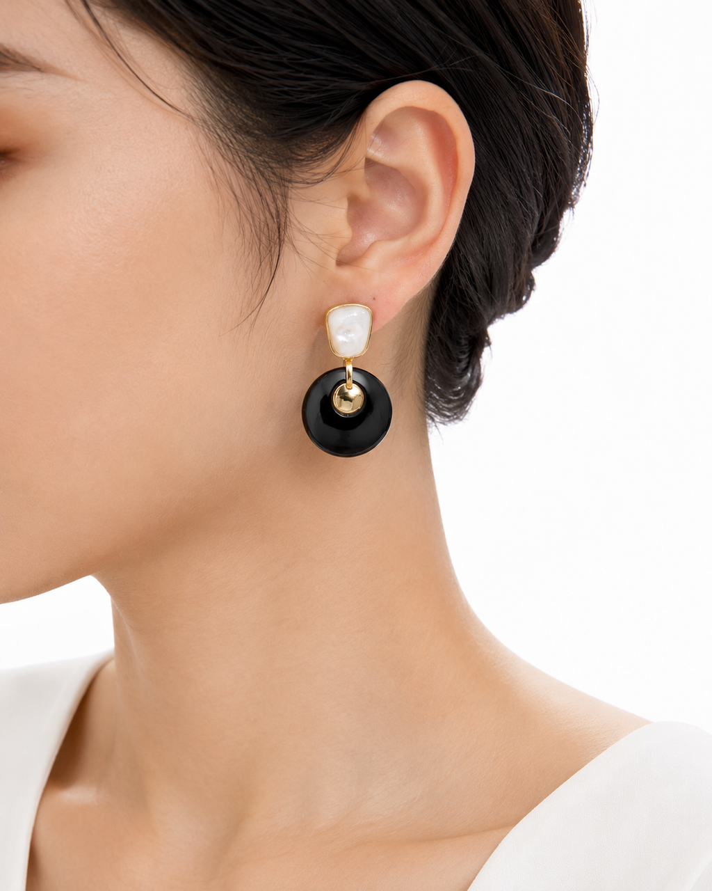 Pendientes Ébano Perla