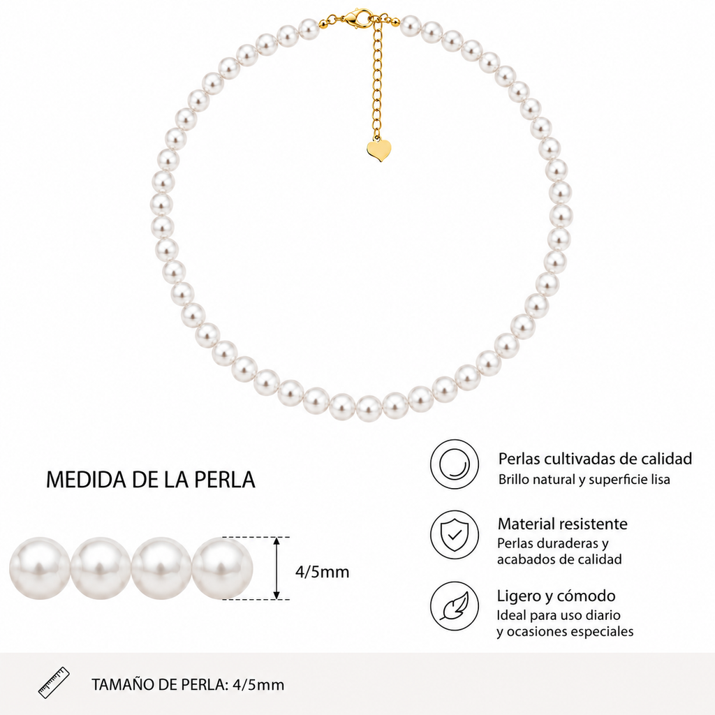 Collar Perla 4 - 5mm