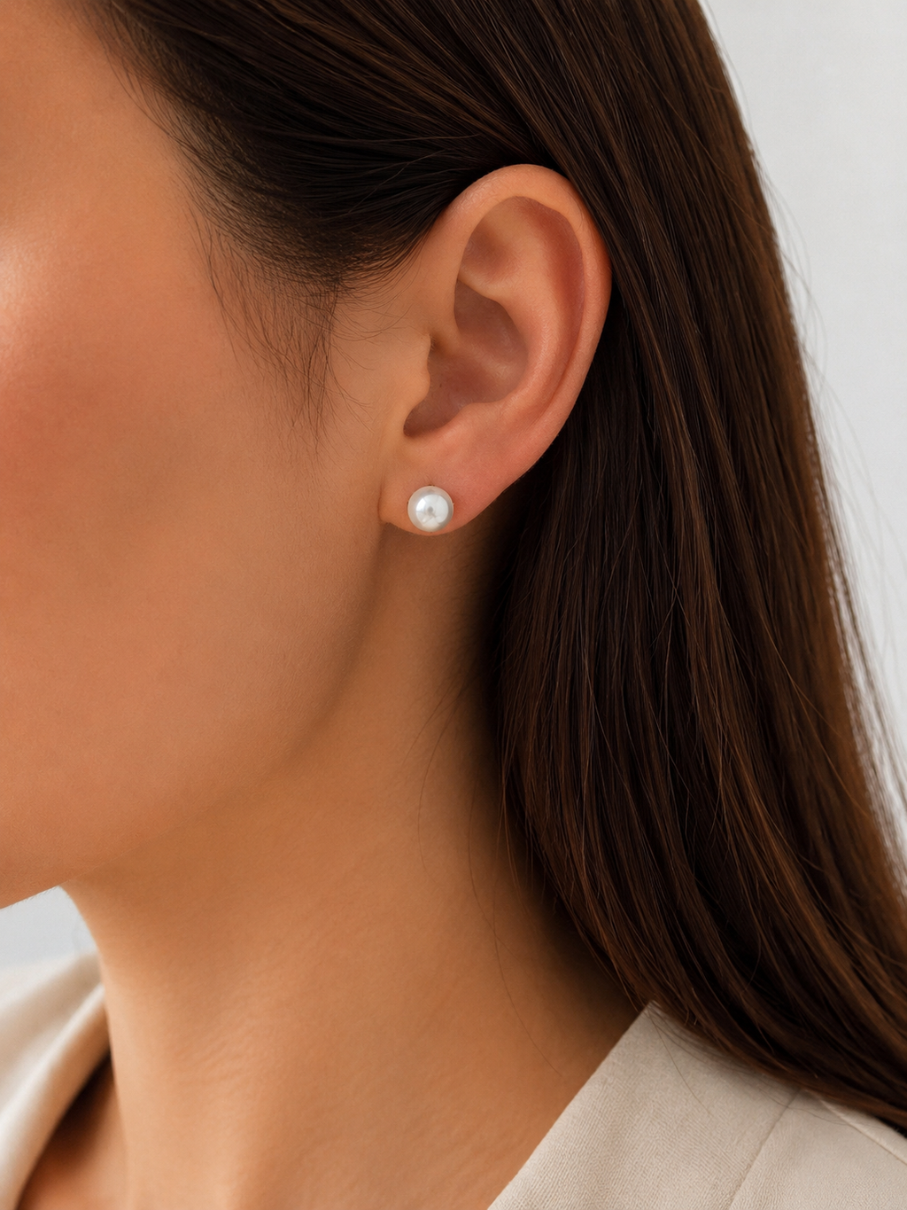 Pendiente Perla AAA con oro 18k 9-10mm