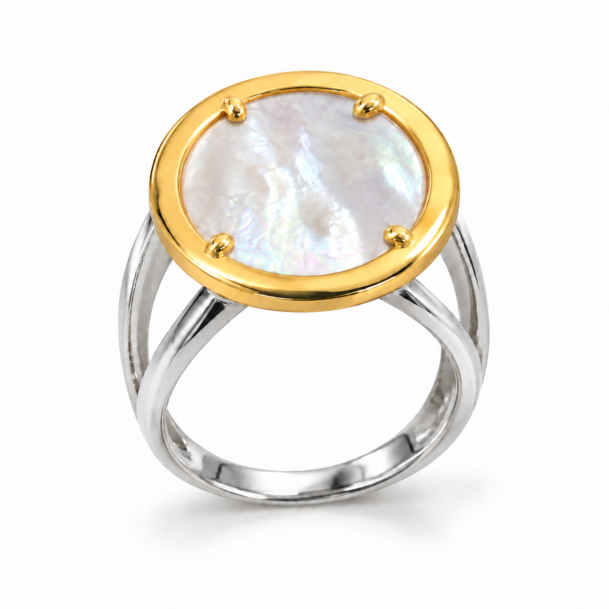 Anillo Círculo Nácar Enmarcado
