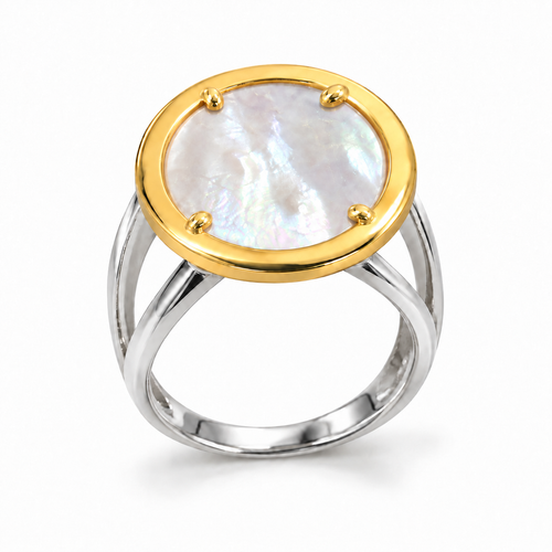 Anillo Círculo Nácar Enmarcado