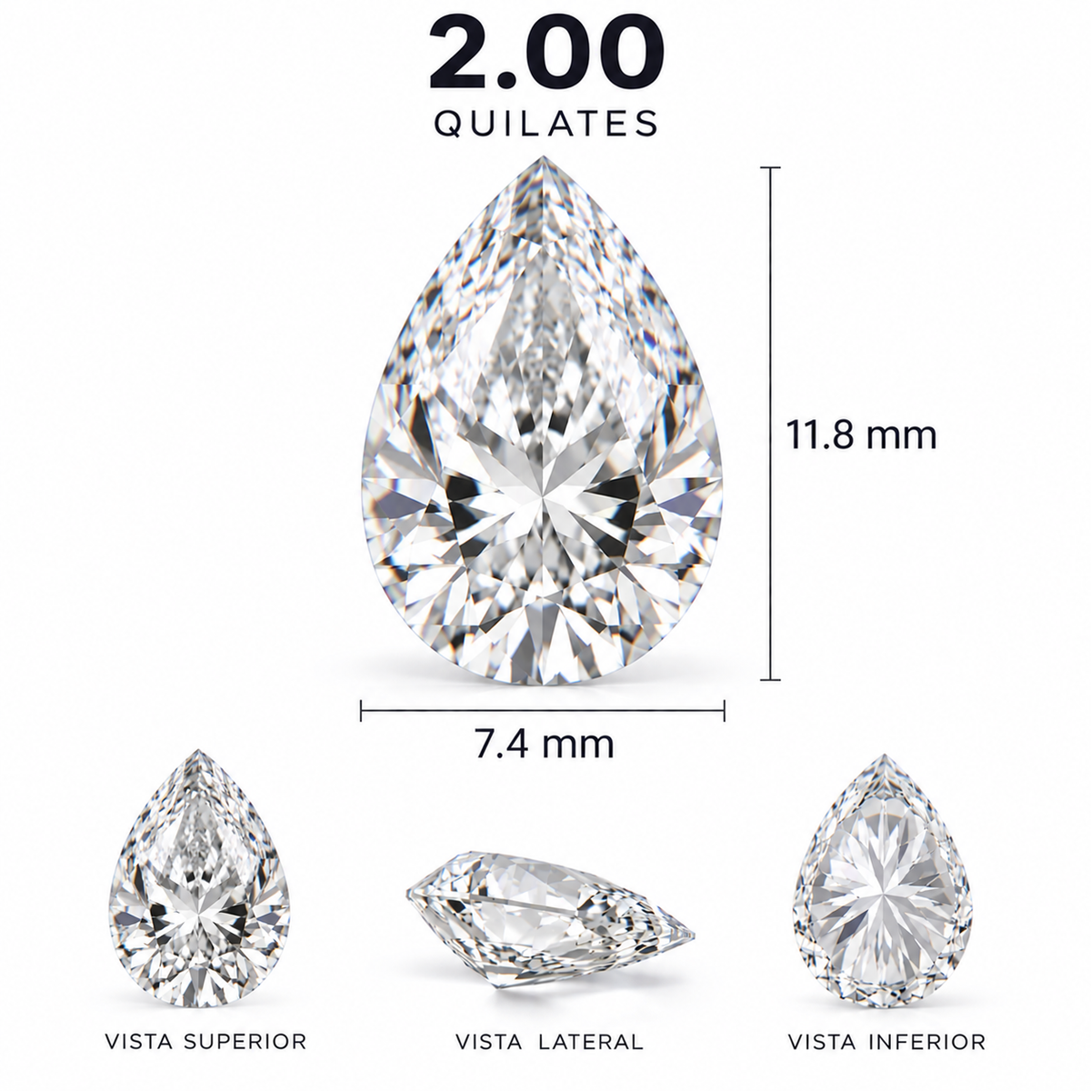 Diamante de Laboratorio Talla Fantasía - 2ct