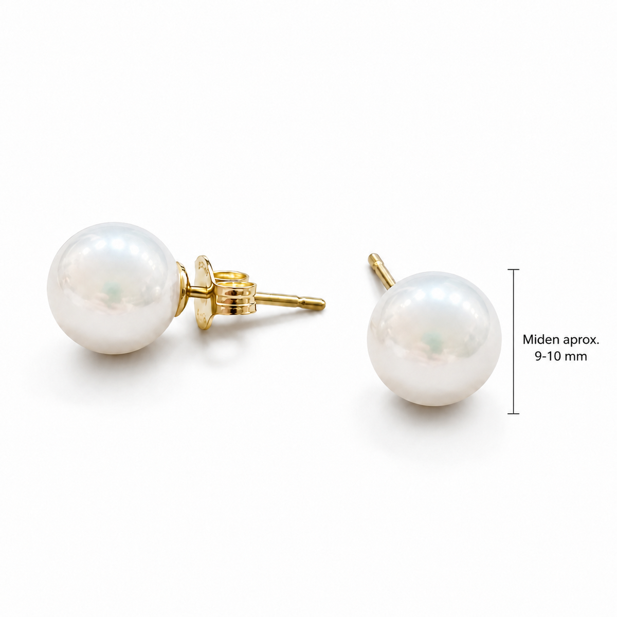 Pendiente Perla AAA con oro 18k 9-10mm