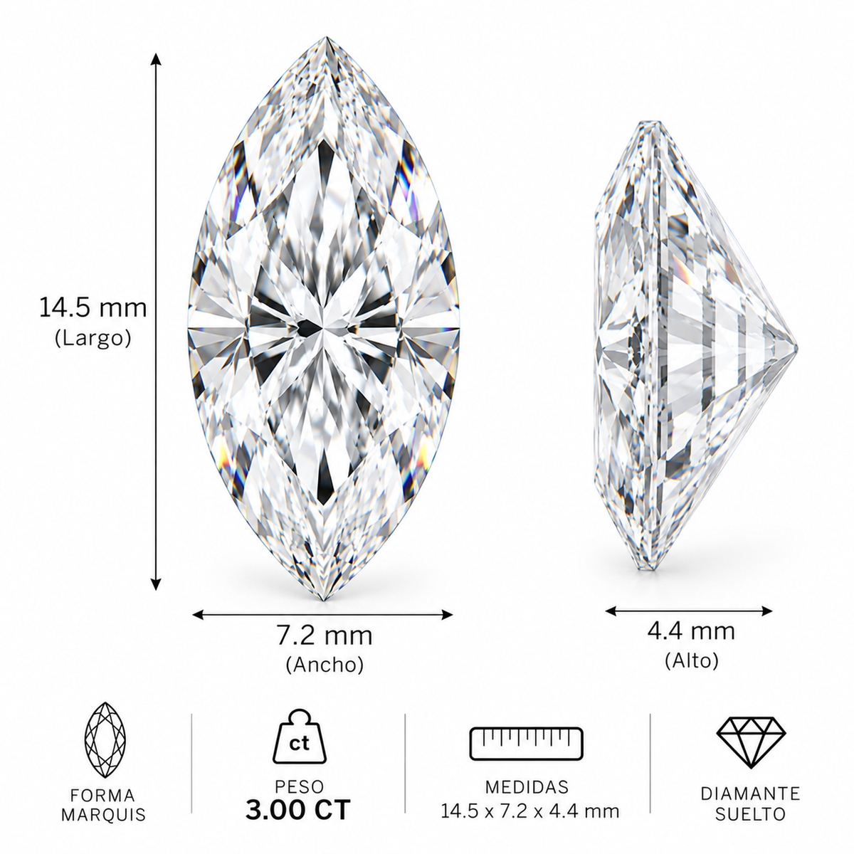 Diamante de Laboratorio Talla Fantasía - 3ct