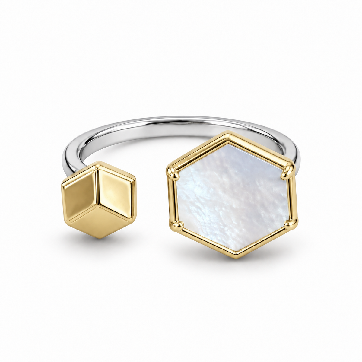 Anillo Hexágonos de Nácar