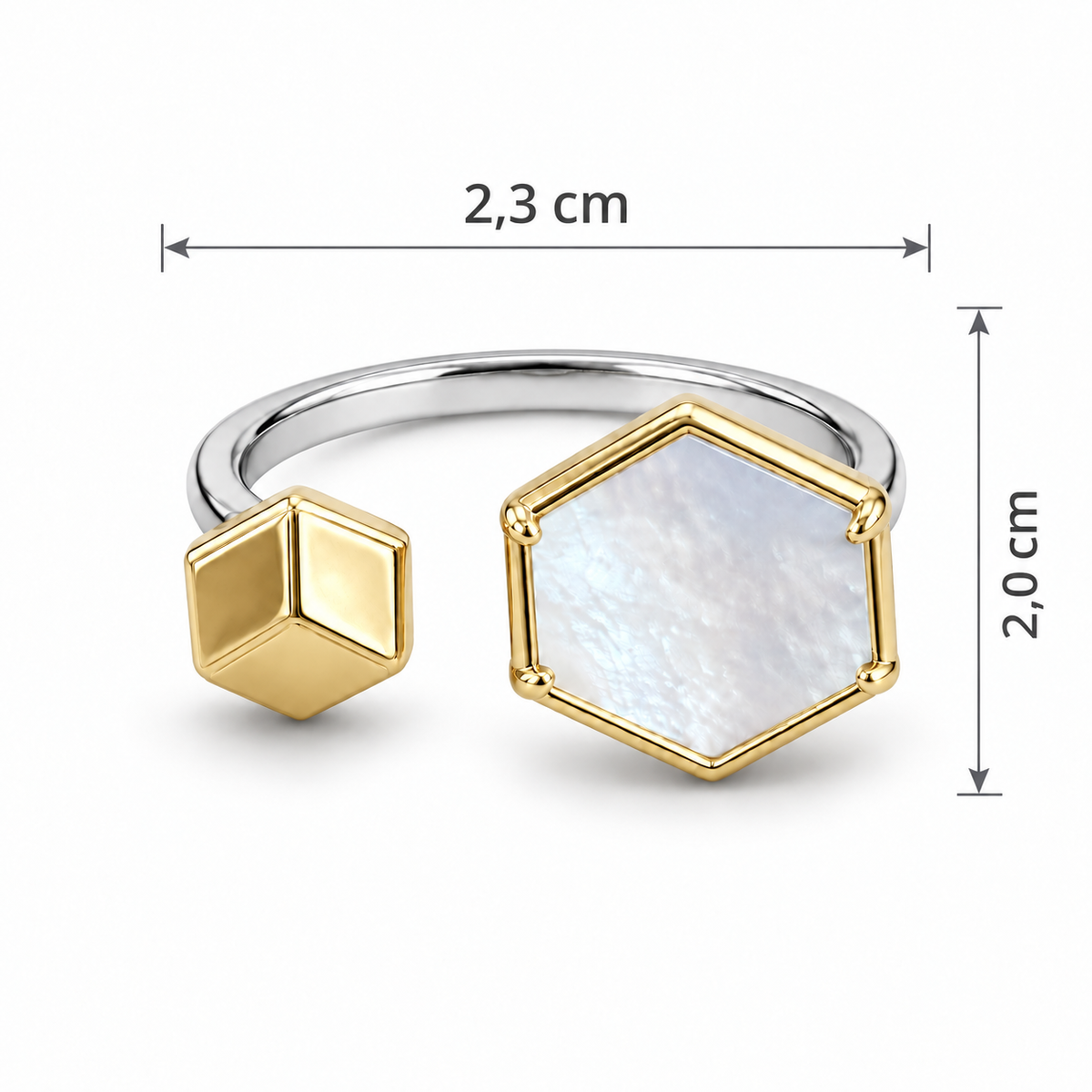 Anillo Hexágonos de Nácar