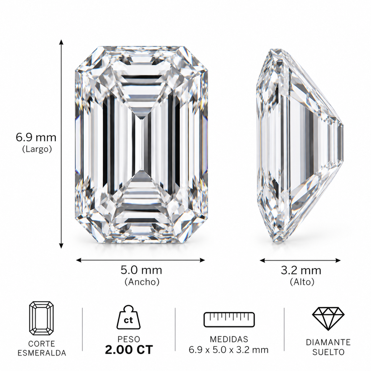 Diamante de Laboratorio Talla Fantasía - 2ct