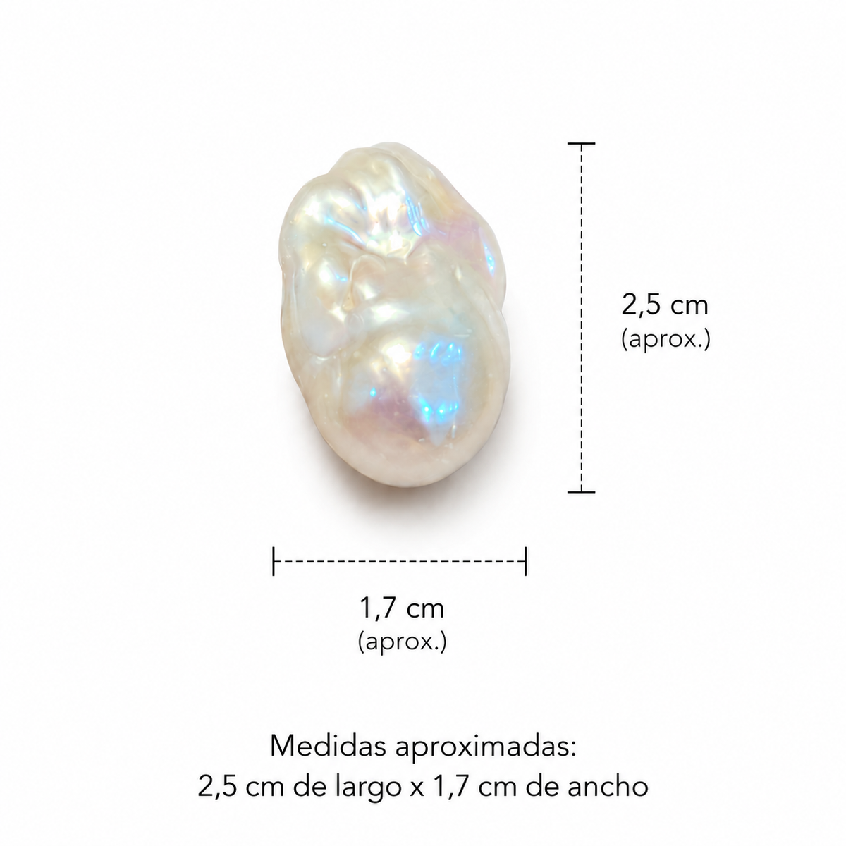 1 Perla barroca cultivada de 2,5cm x 1,7cm