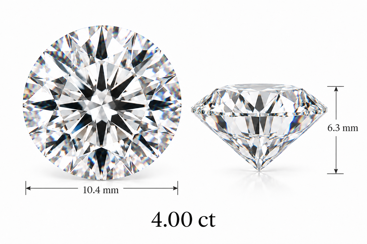 Diamante de Laboratorio Talla Brillante - 4ct