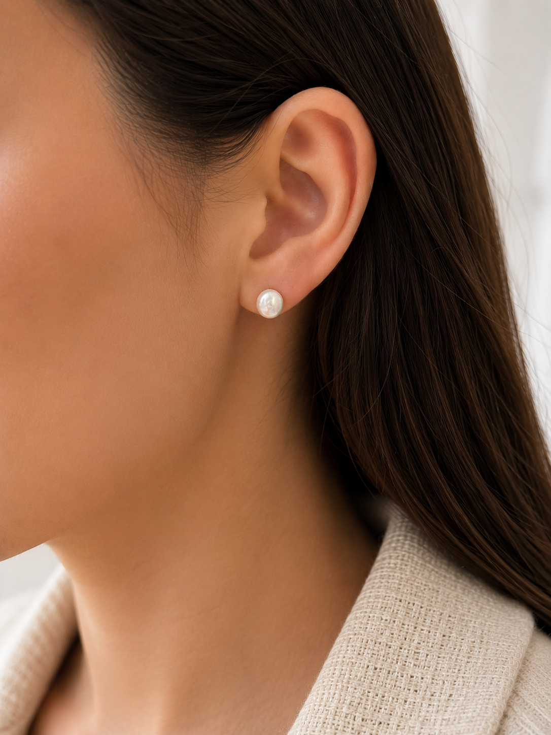 Pendientes Luna Barroca 1cm