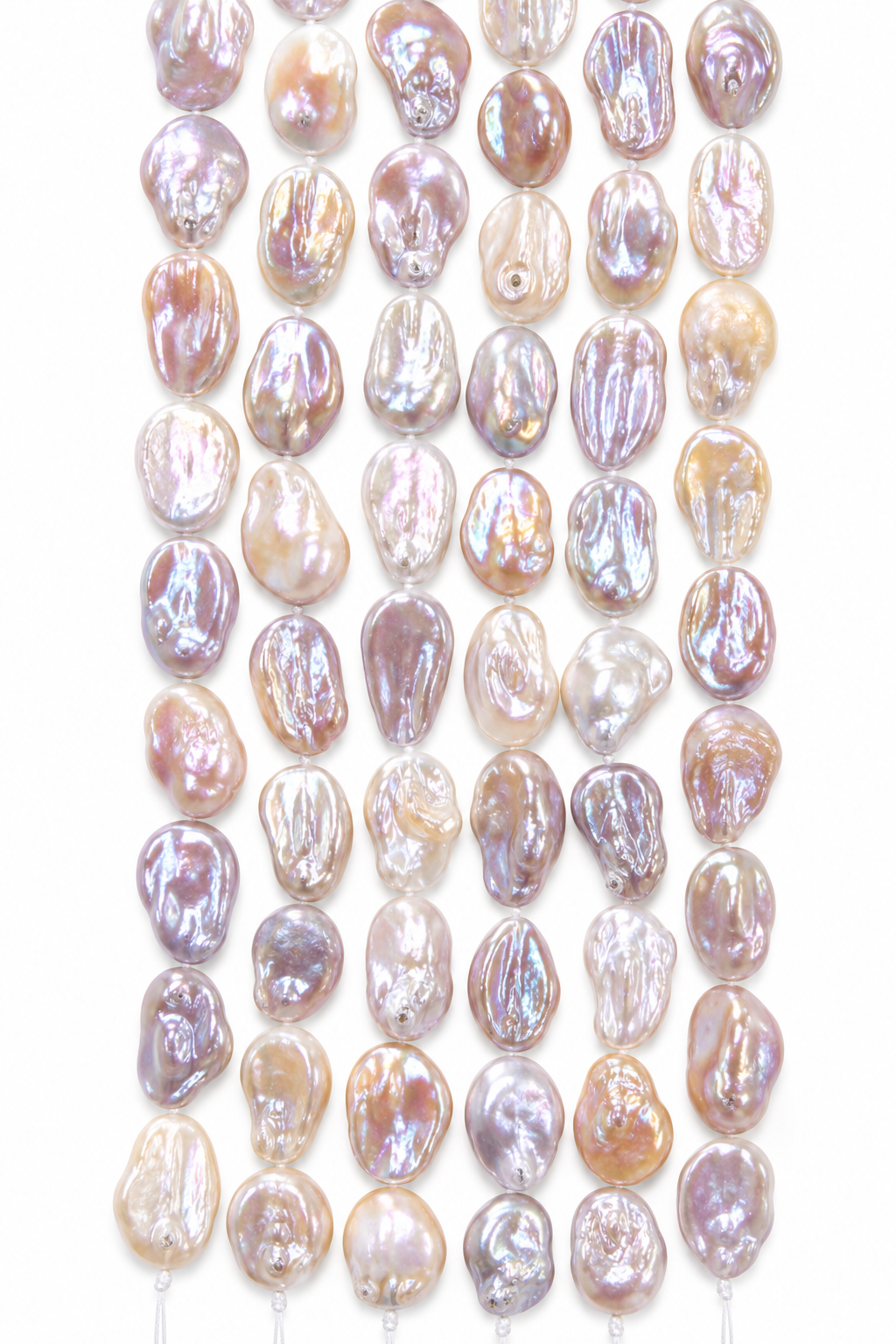 Perlas Barrocas de Agua Dulce con fuerte irridiscencia 2.5 x 1.8cm – Hilo 40 cm