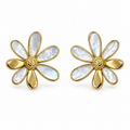 Pendientes Flor Nácar Bipétalo