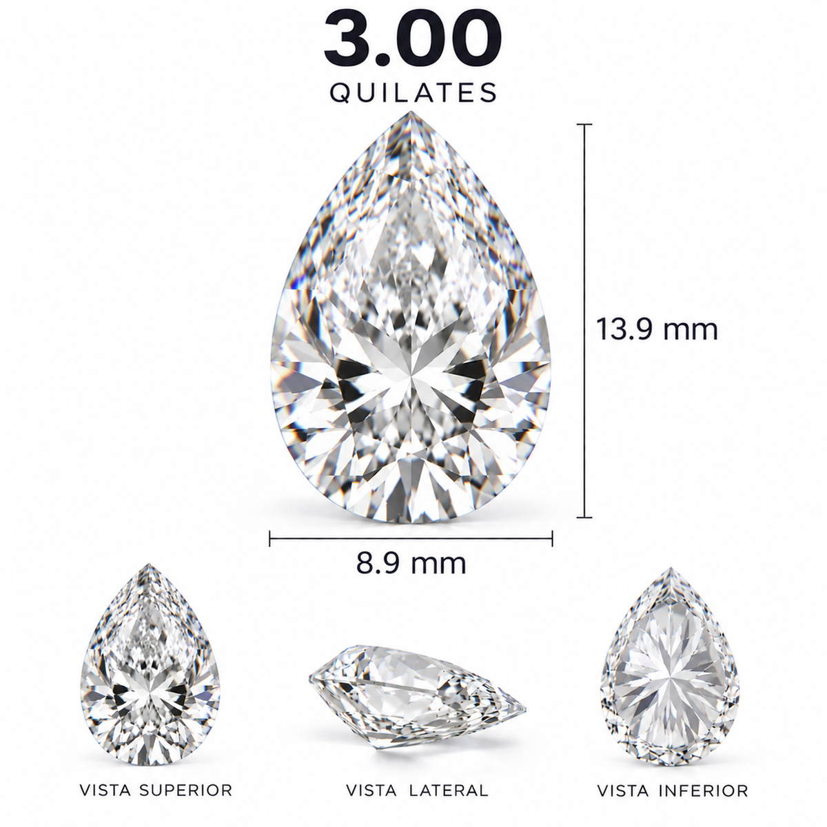 Diamante de Laboratorio Talla Fantasía - 3ct