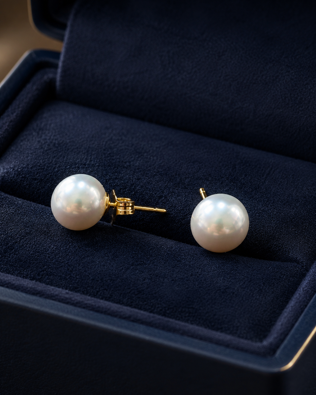 Pendiente Perla AAA con oro 18k 9-10mm