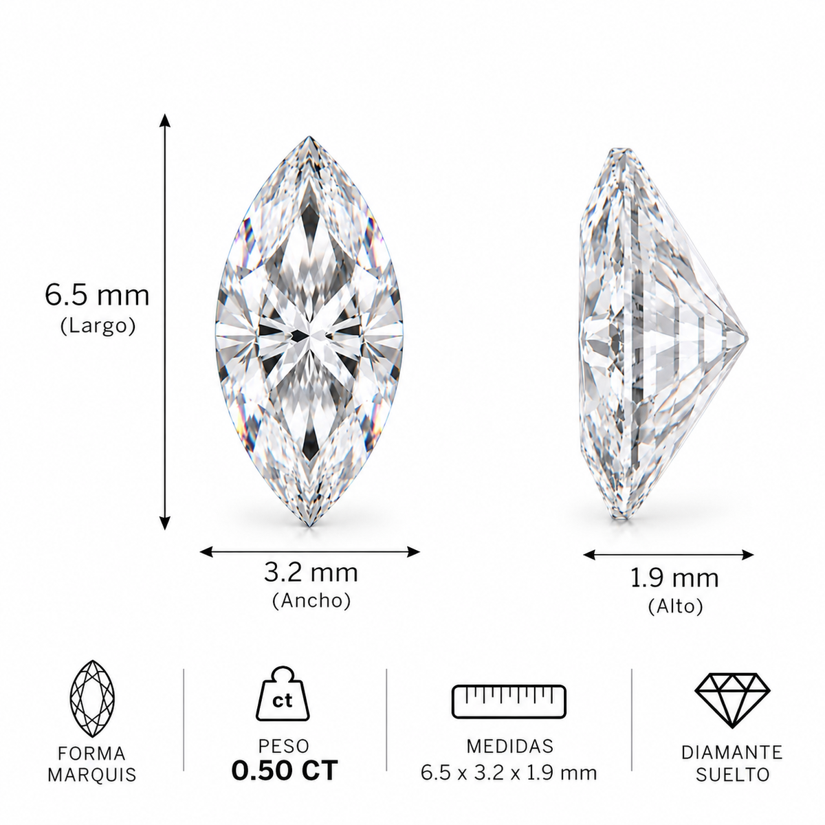 Diamante de Laboratorio Talla Fantasía - 0,5ct
