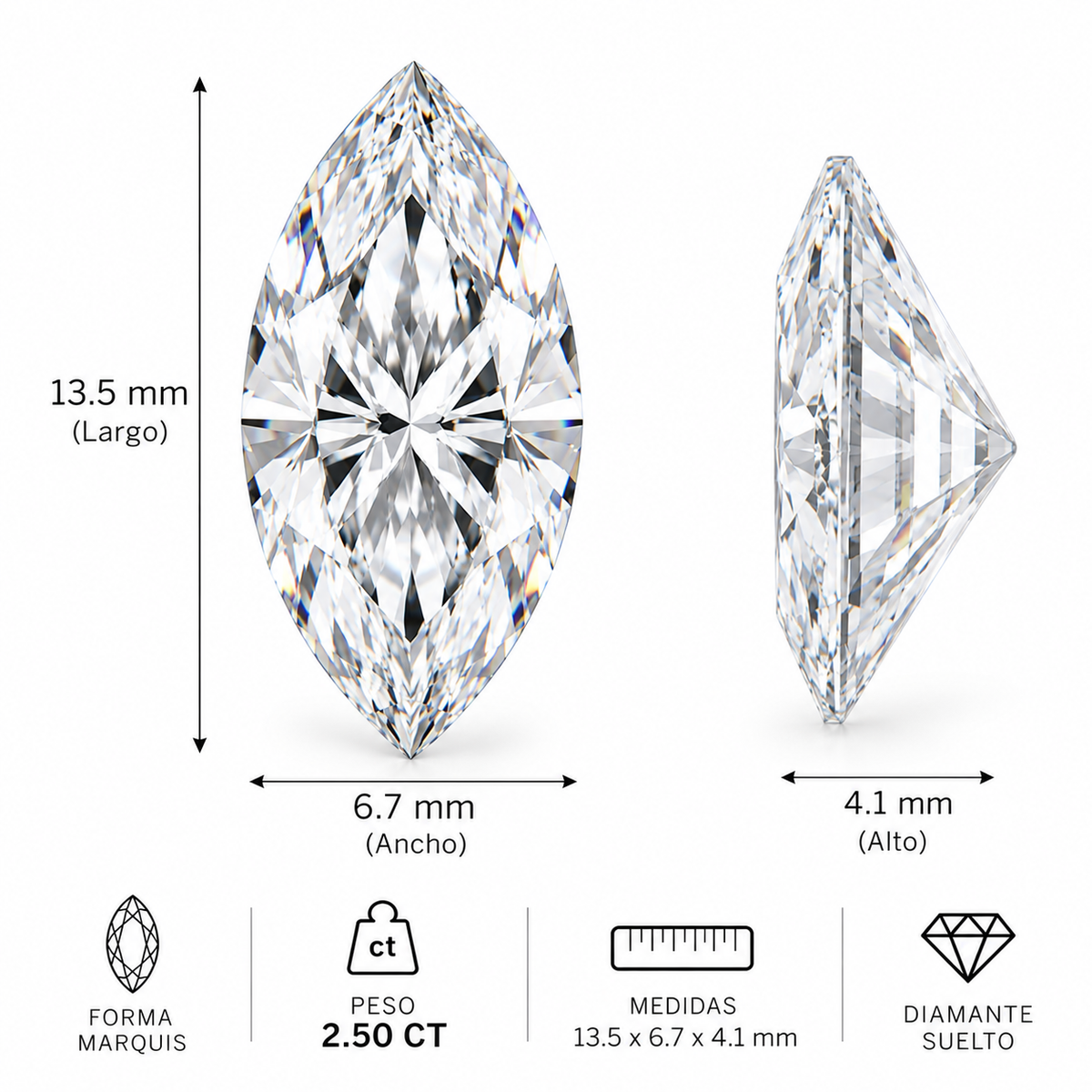 Diamante de Laboratorio Talla Fantasía - 2,5ct