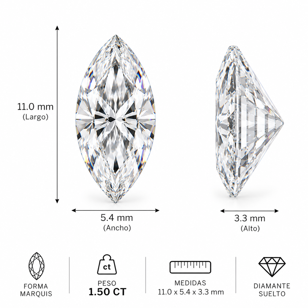 Diamante de Laboratorio Talla Fantasía - 1,5ct