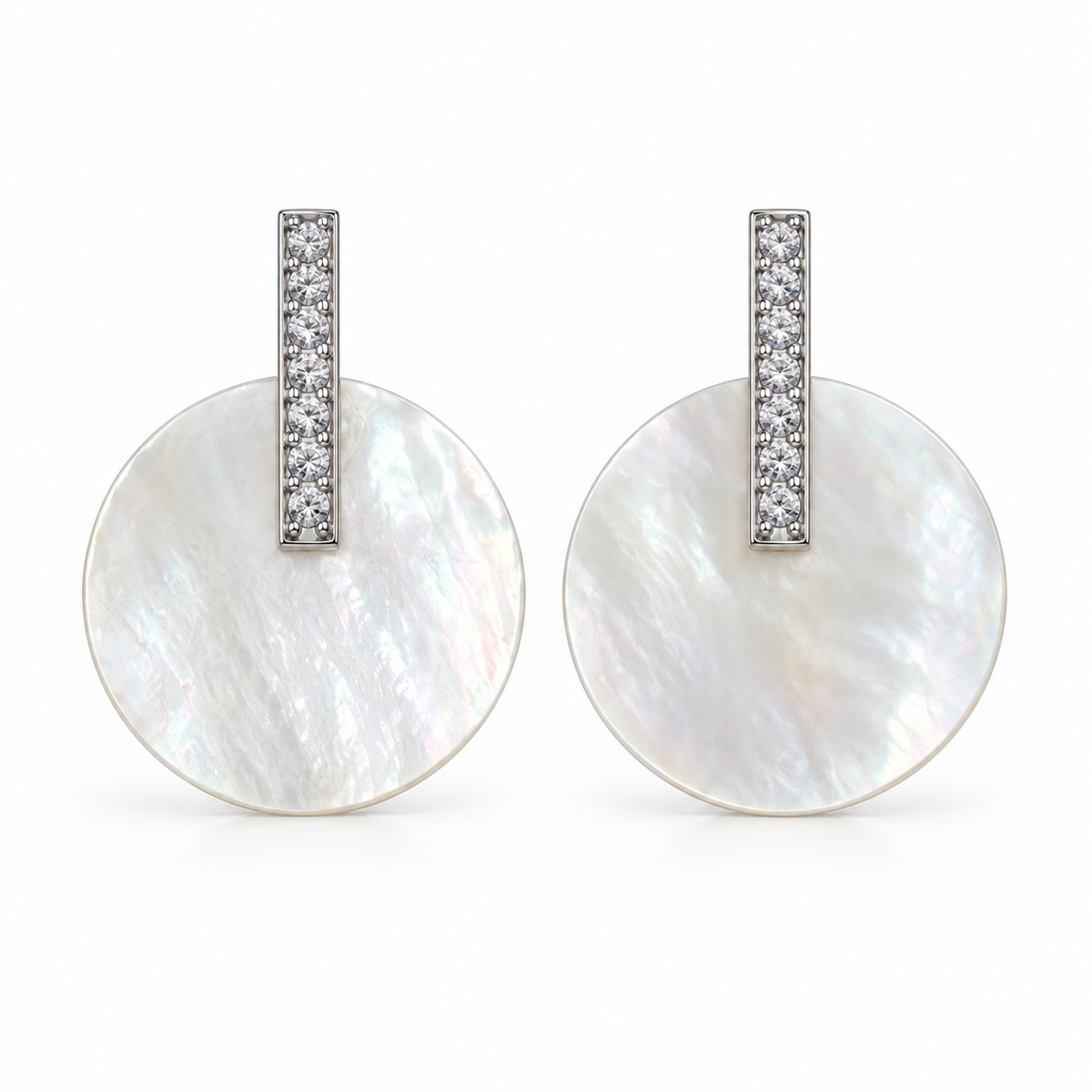 Pendientes Círculo Nácar Brillante