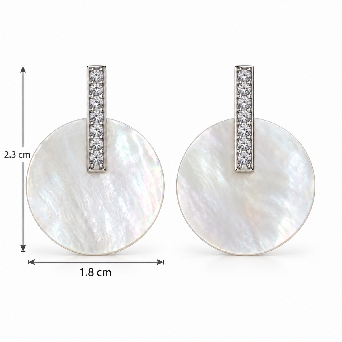Pendientes Círculo Nácar Brillante