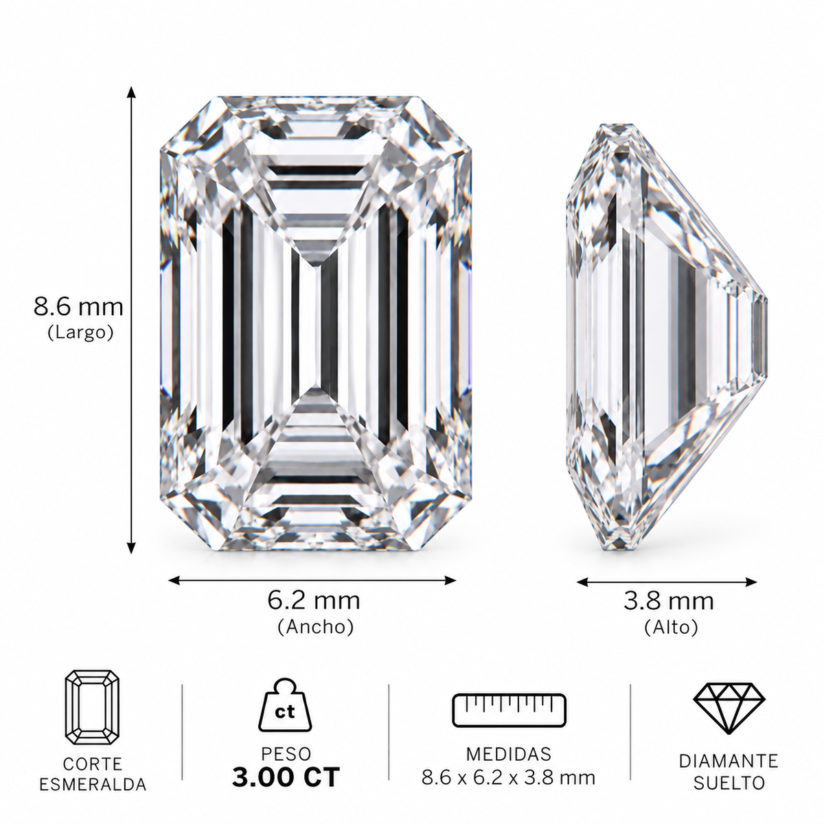 Diamante de Laboratorio Talla Fantasía - 3ct
