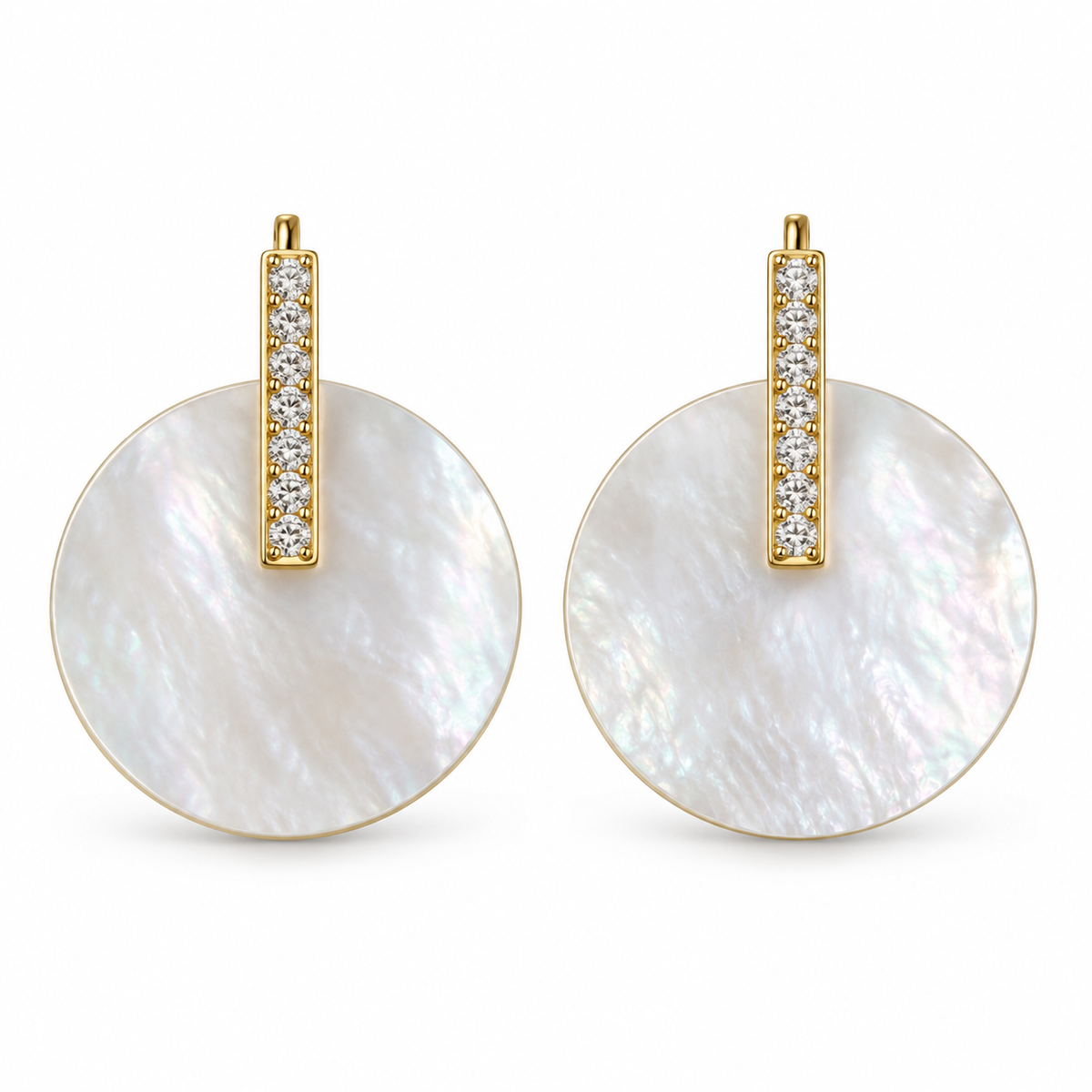 Pendientes Círculo Nácar Brillante