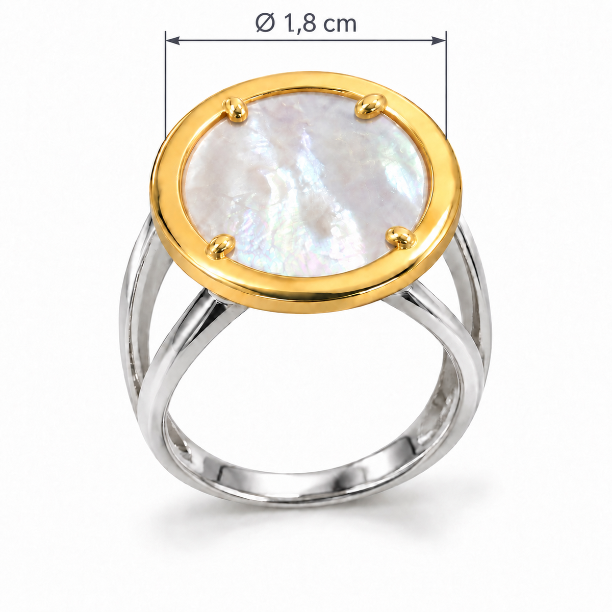 Anillo Círculo Nácar Enmarcado