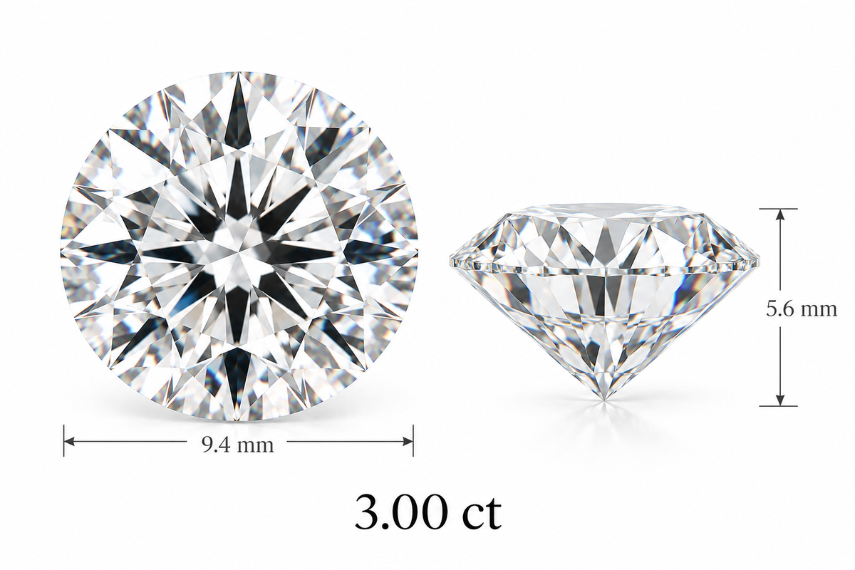 Diamante de Laboratorio Talla Brillante - 3ct