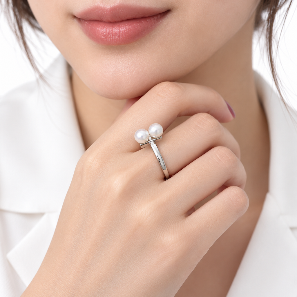 Anillo Gemelas de Perla
