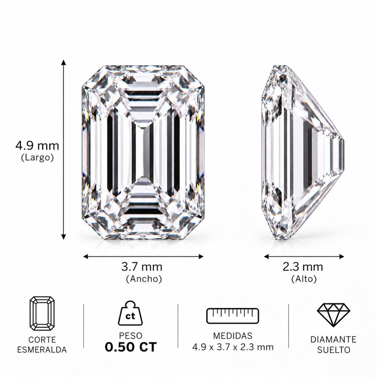 Diamante de Laboratorio Talla Fantasía - 0,5ct